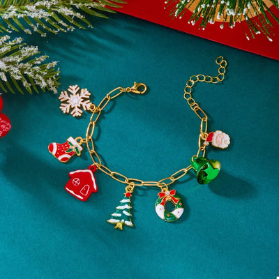 18K Gold-Plated Resin Christmas Theme Bracelet