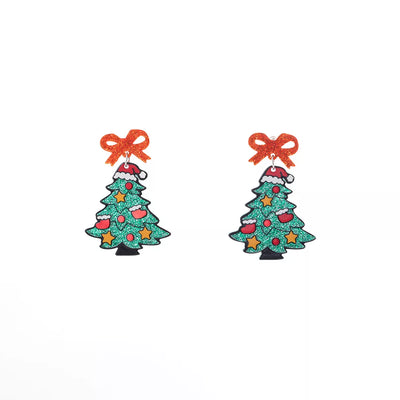 Acrylic Christmas Tree Drop Earrings