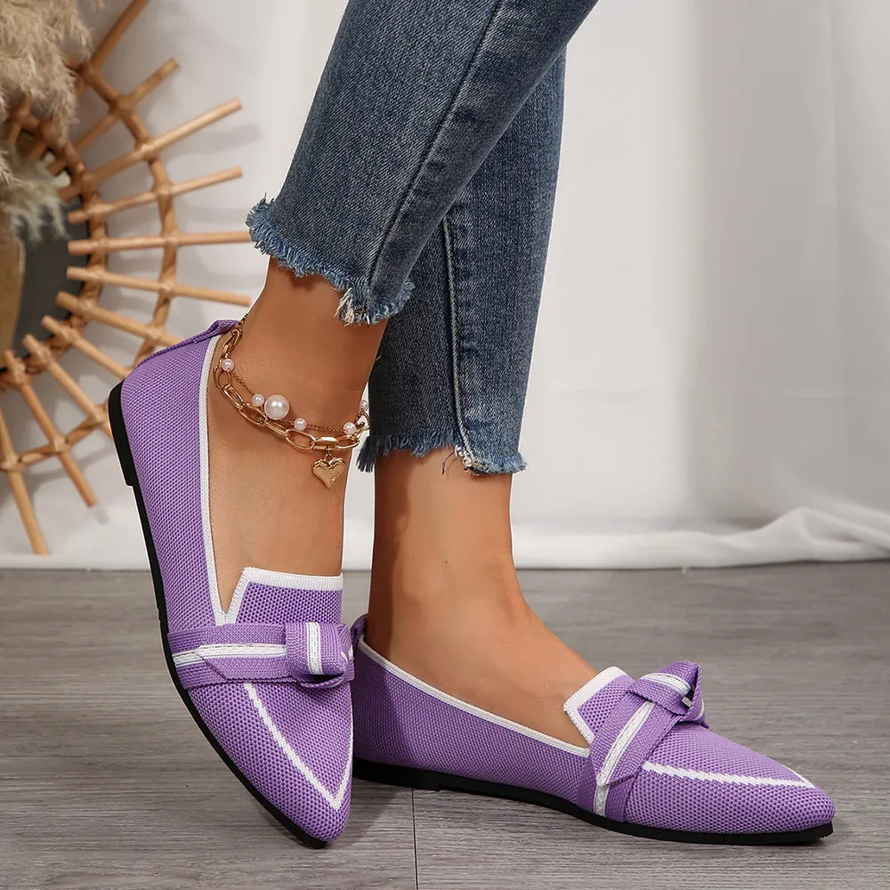 Point Toe Mesh Flat Slip-Ons