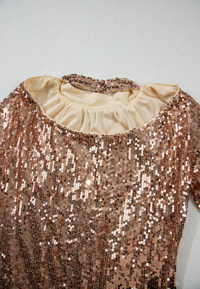Glamorous Backless Sequin Mini Dress with Long Sleeves