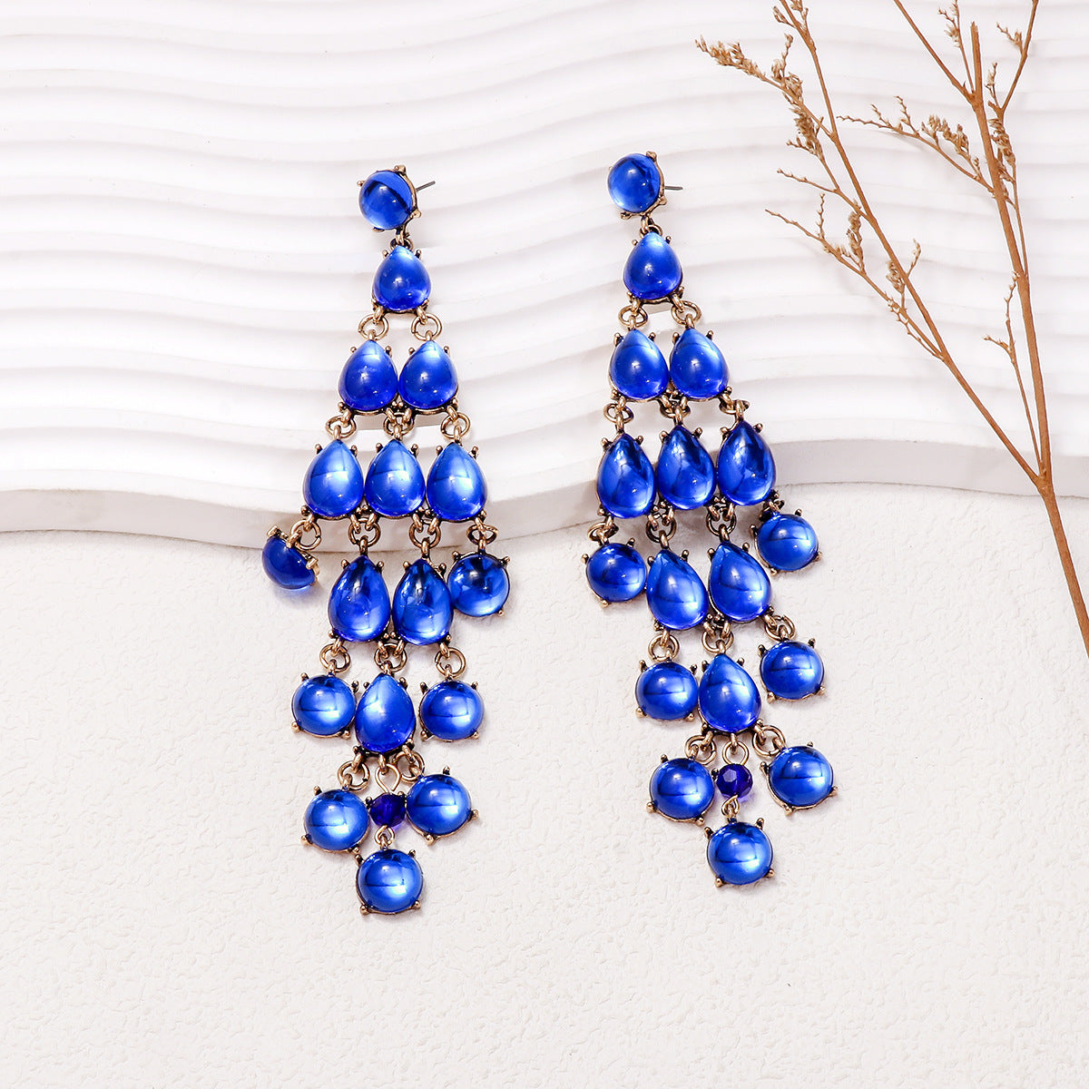 Elegant Alloy & Rhinestone Teardrop Earrings for Evening Glam