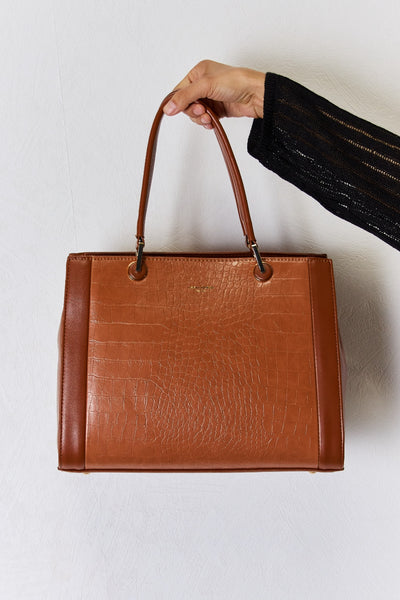 David Jones Texture PU Leather Handbag for Stylish Elegance