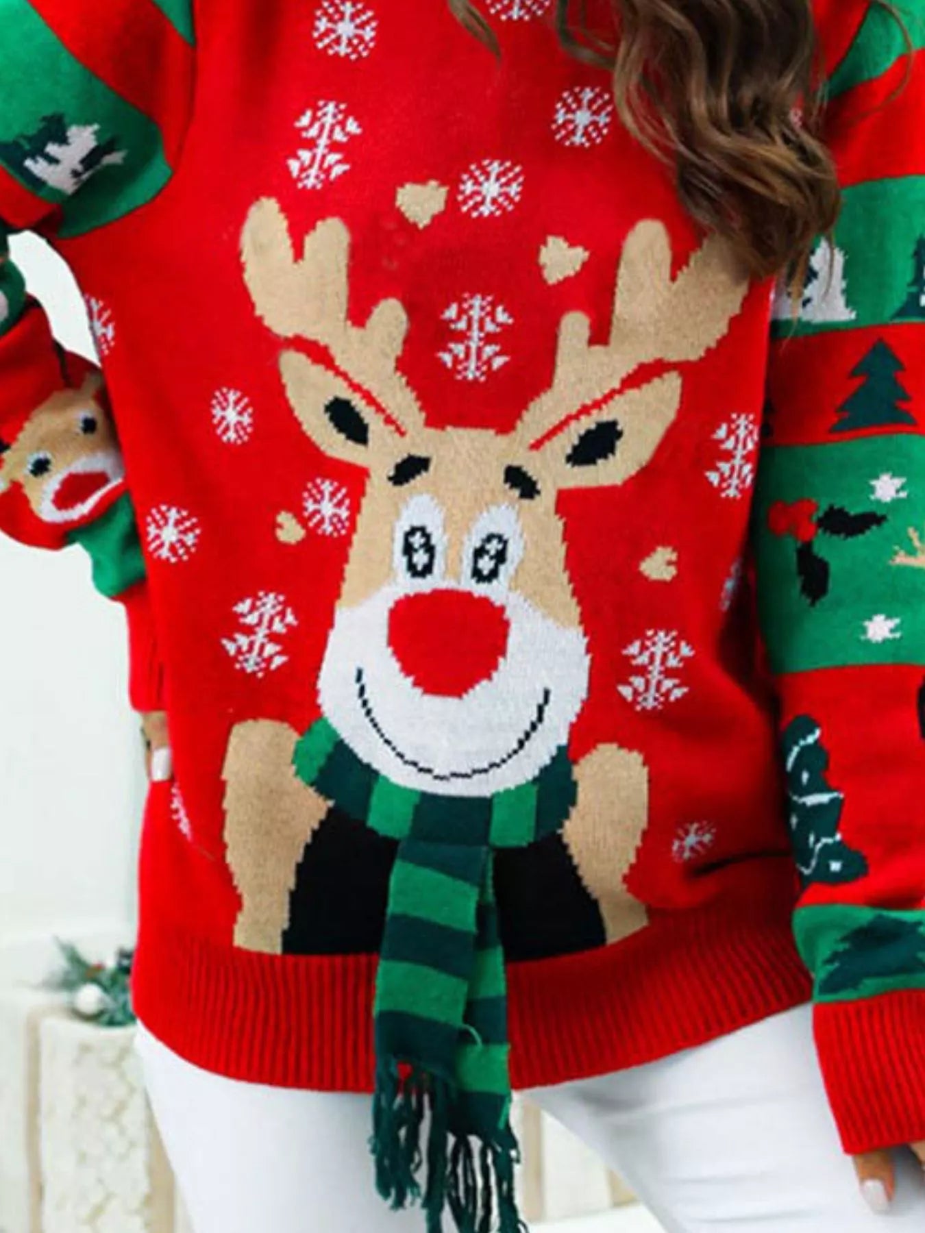 Reindeer Christmas Long Sleeve Sweater