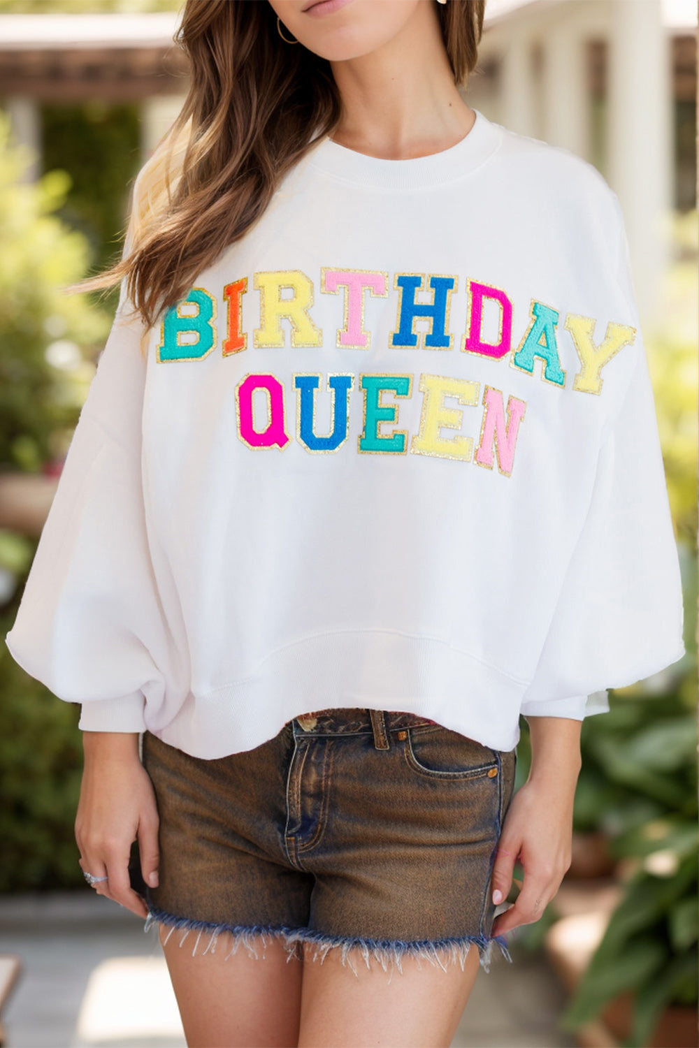 Birthday Queen Festive Sequin Sweatshirt - Vibrant & Stylish