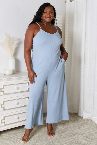 Versatile Spaghetti Strap V-Neck Jumpsuit – Trendy & Comfortable