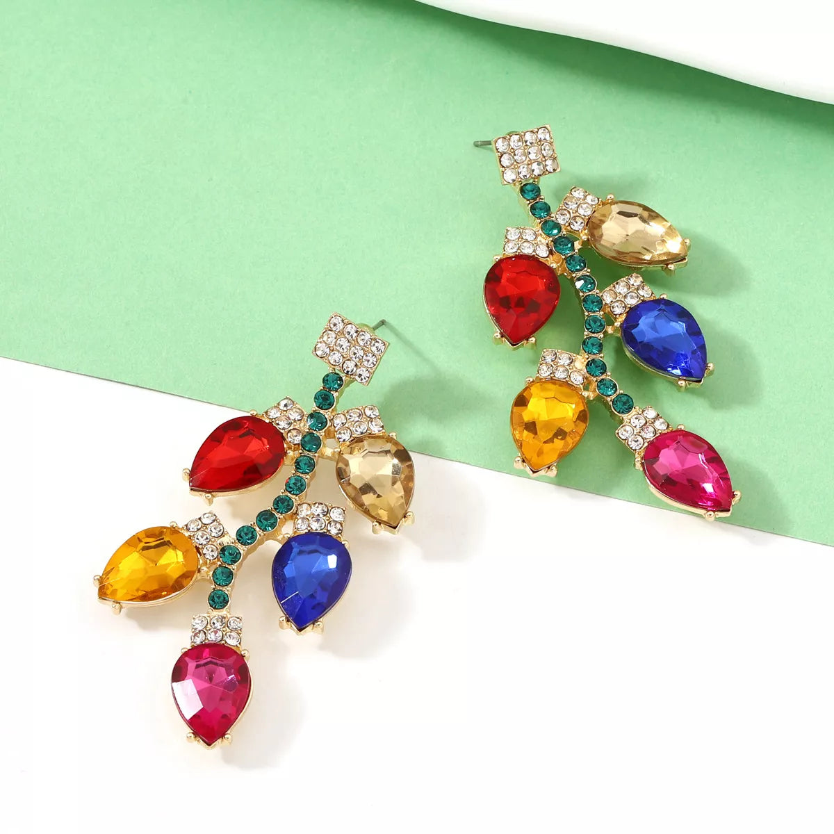Christmas Rhinestone Drop Earrings