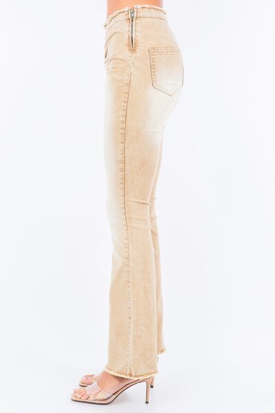 Trendy V-Cut Ruched Flare Pants - Fashion-Forward & Versatile