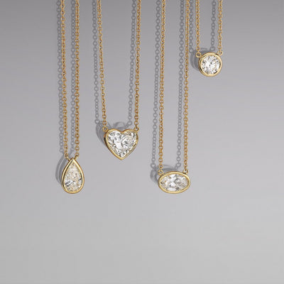 Elegant 18K Gold-Plated Teardrop Necklace with Crystal Accents