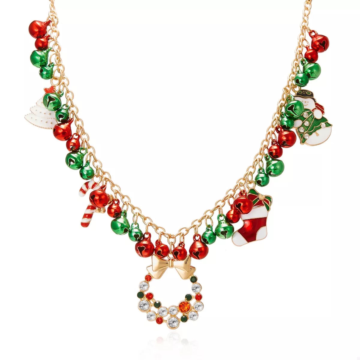 18K Gold-Plated Christmas Charm Necklace
