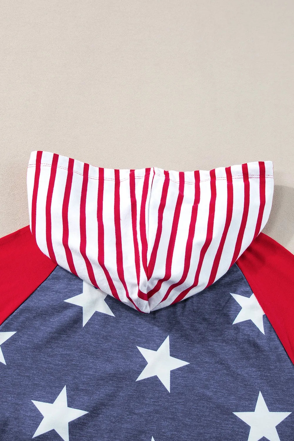 Stars and Stripes Print Drawstring Hoodie