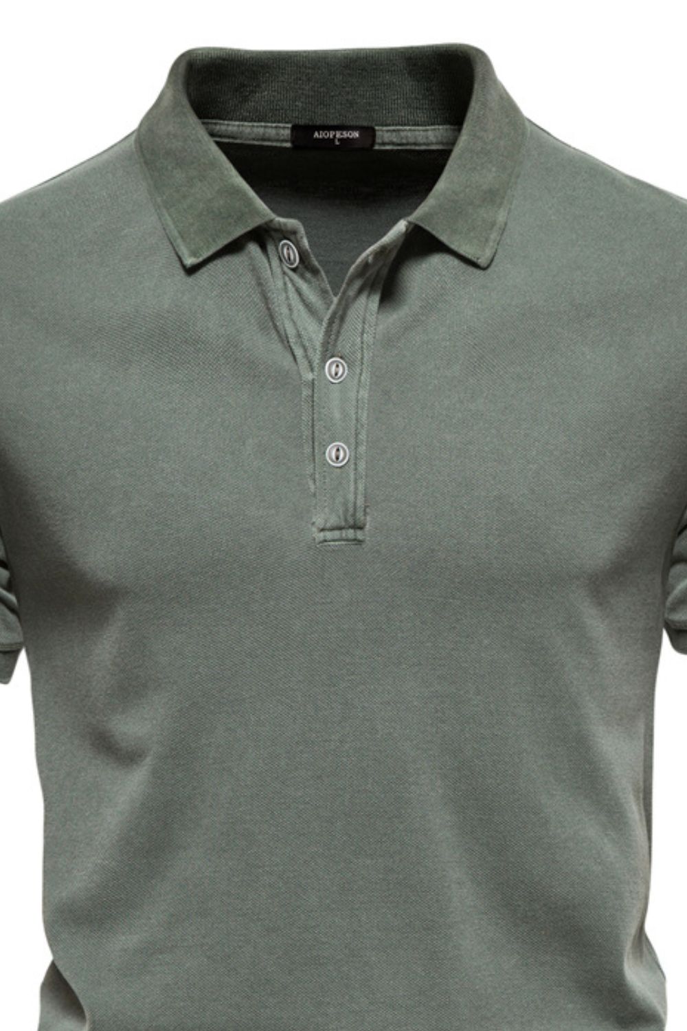 Men's Collared Neck Button Detail Short Sleeve Polo Shirt