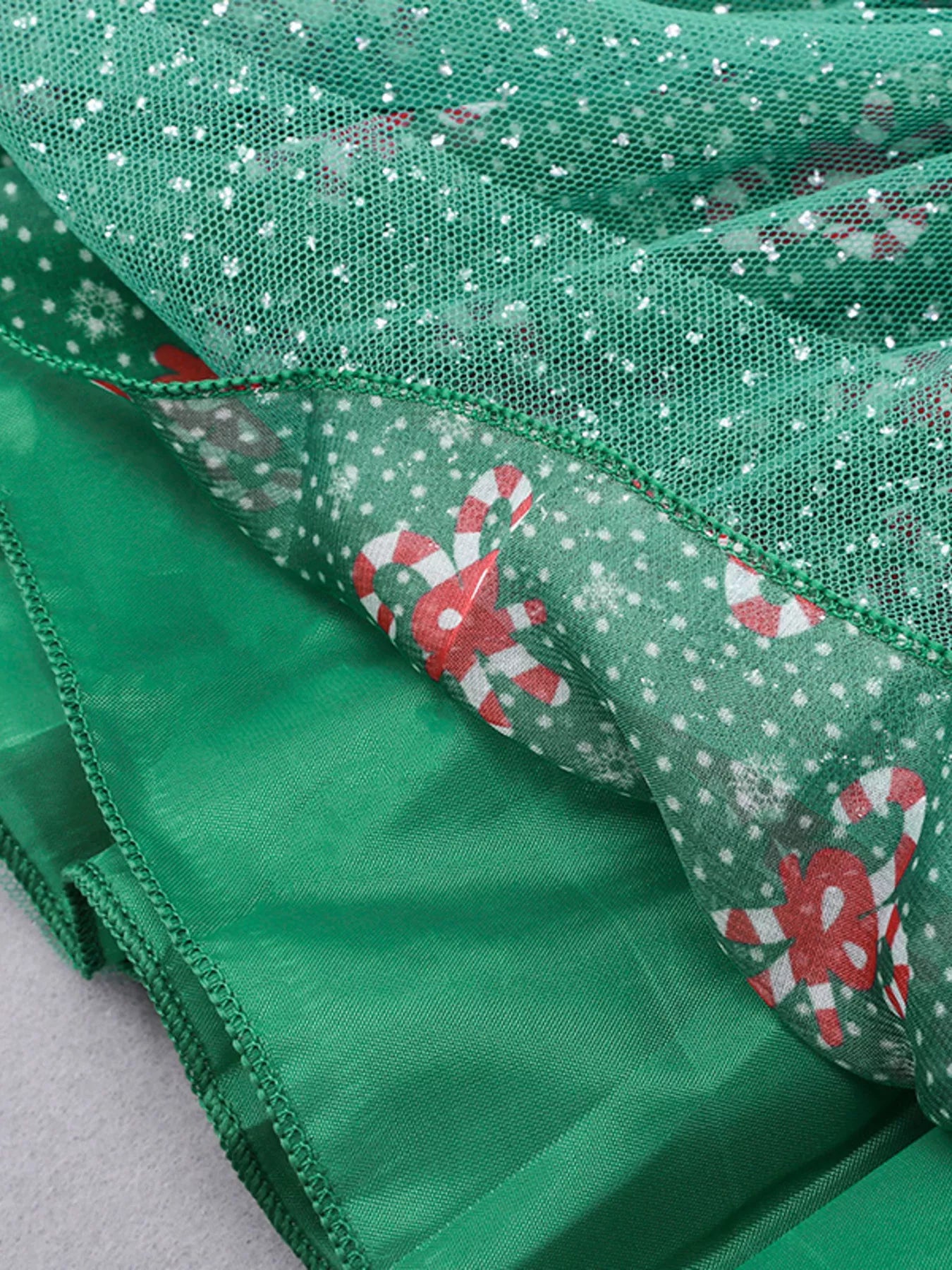 Children's Christmas Reindeer Applique Striped Long Sleeve Dress