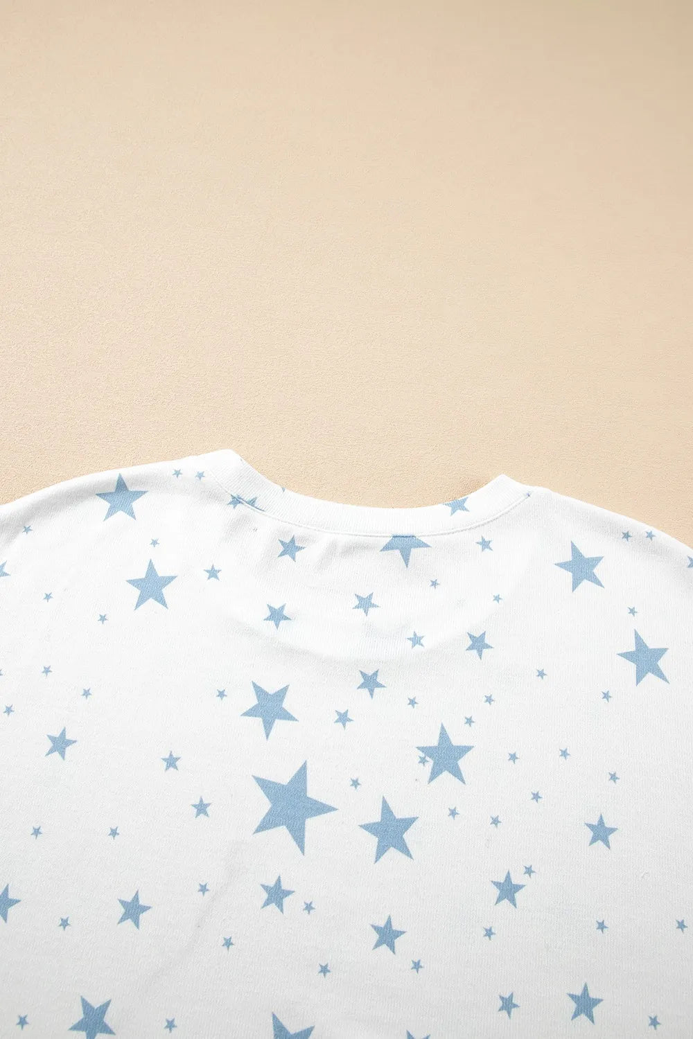 Stars Print Drop Shoulder Oversized T Shirt with Slits