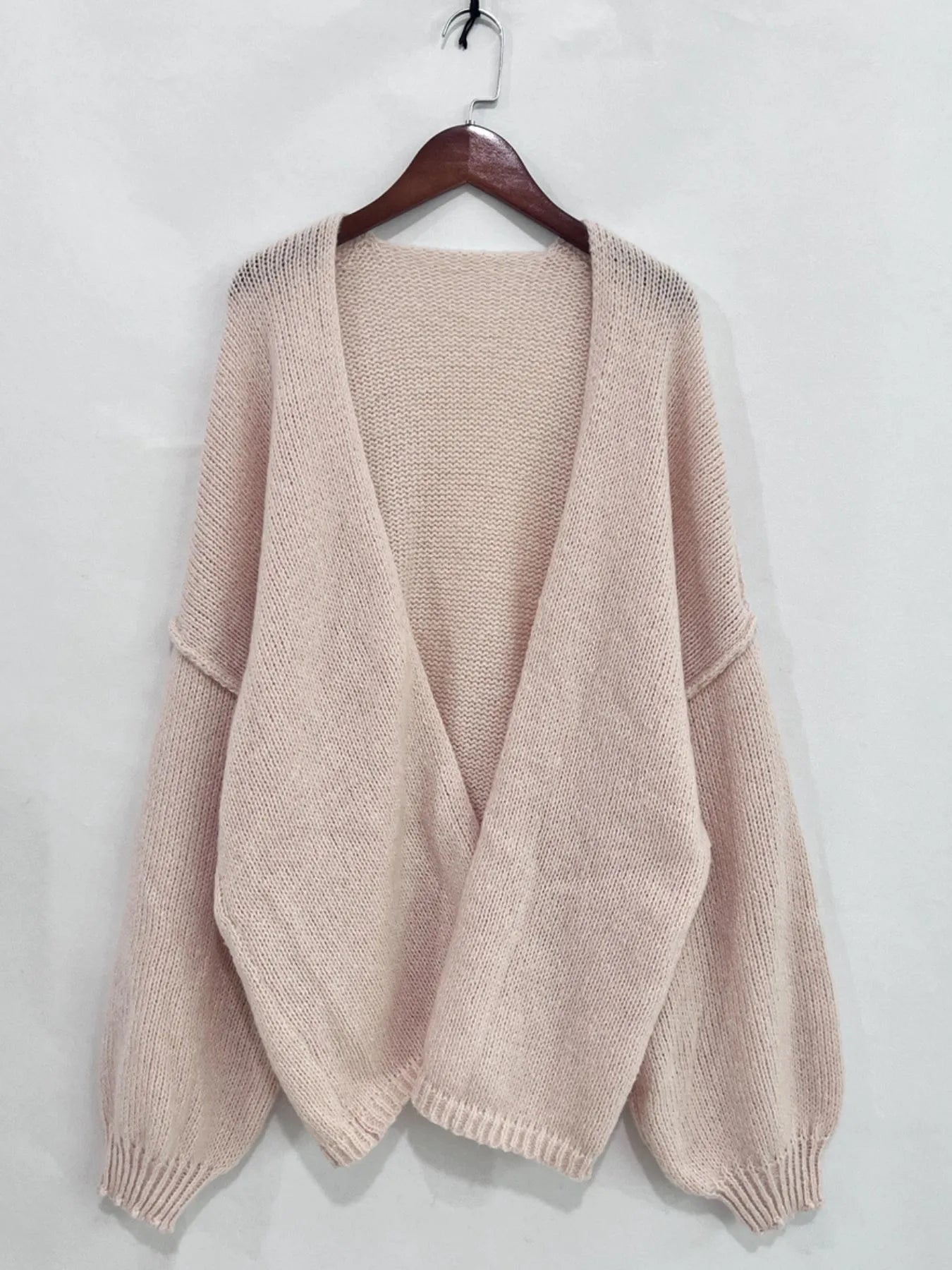 Open Front Dropped Shoulder Cardigan