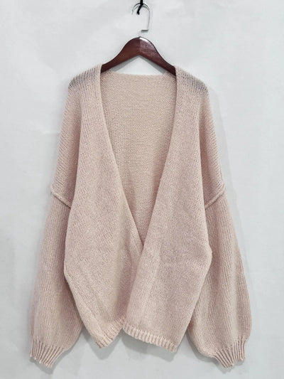 Open Front Dropped Shoulder Cardigan