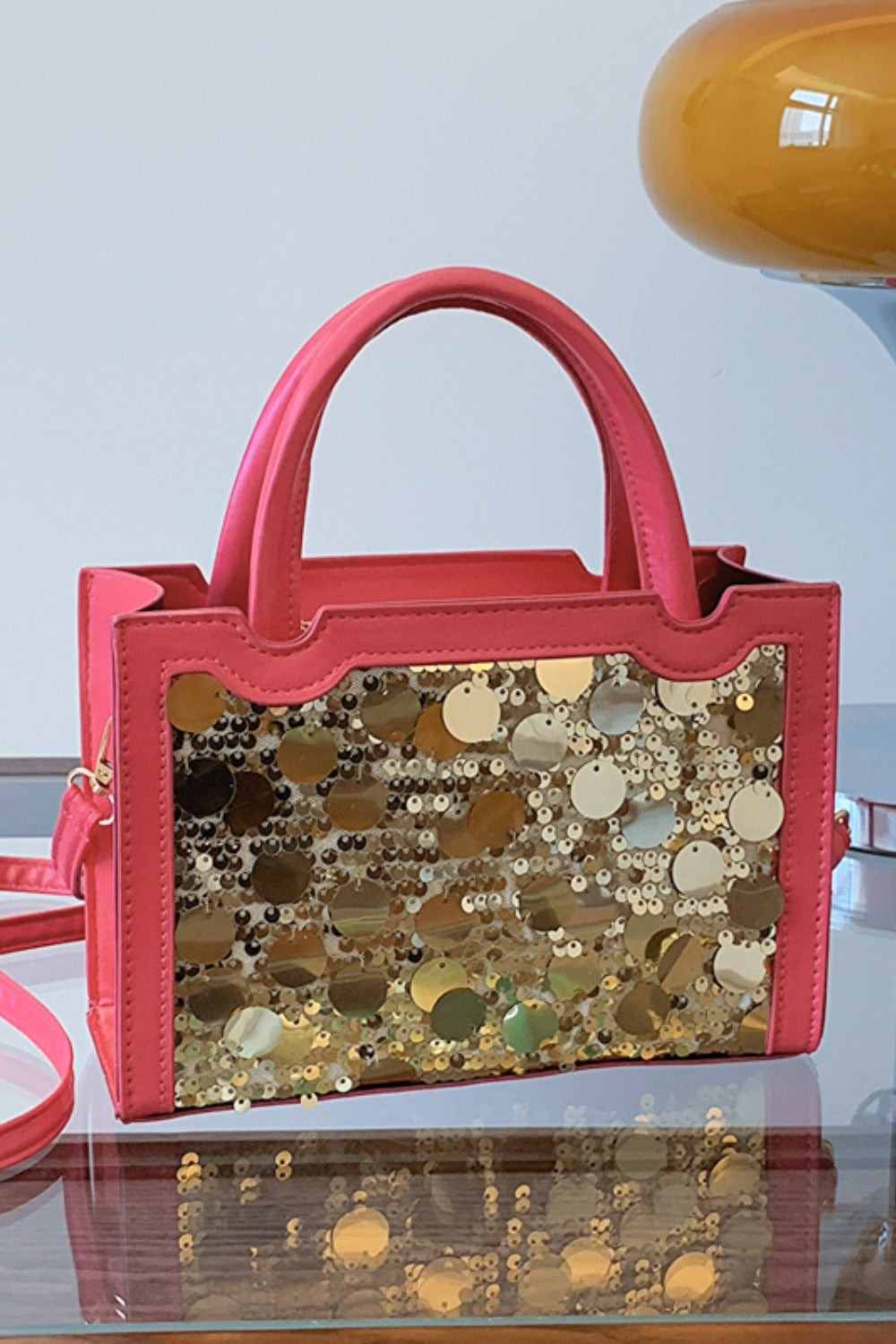 Stylish PU Leather Sequin Handbag for Fashionable Women