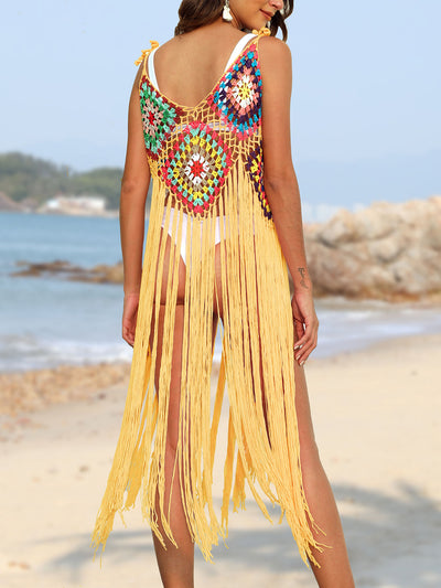 Chic Fringe Spaghetti Strap Cover-Up for Summer Fun