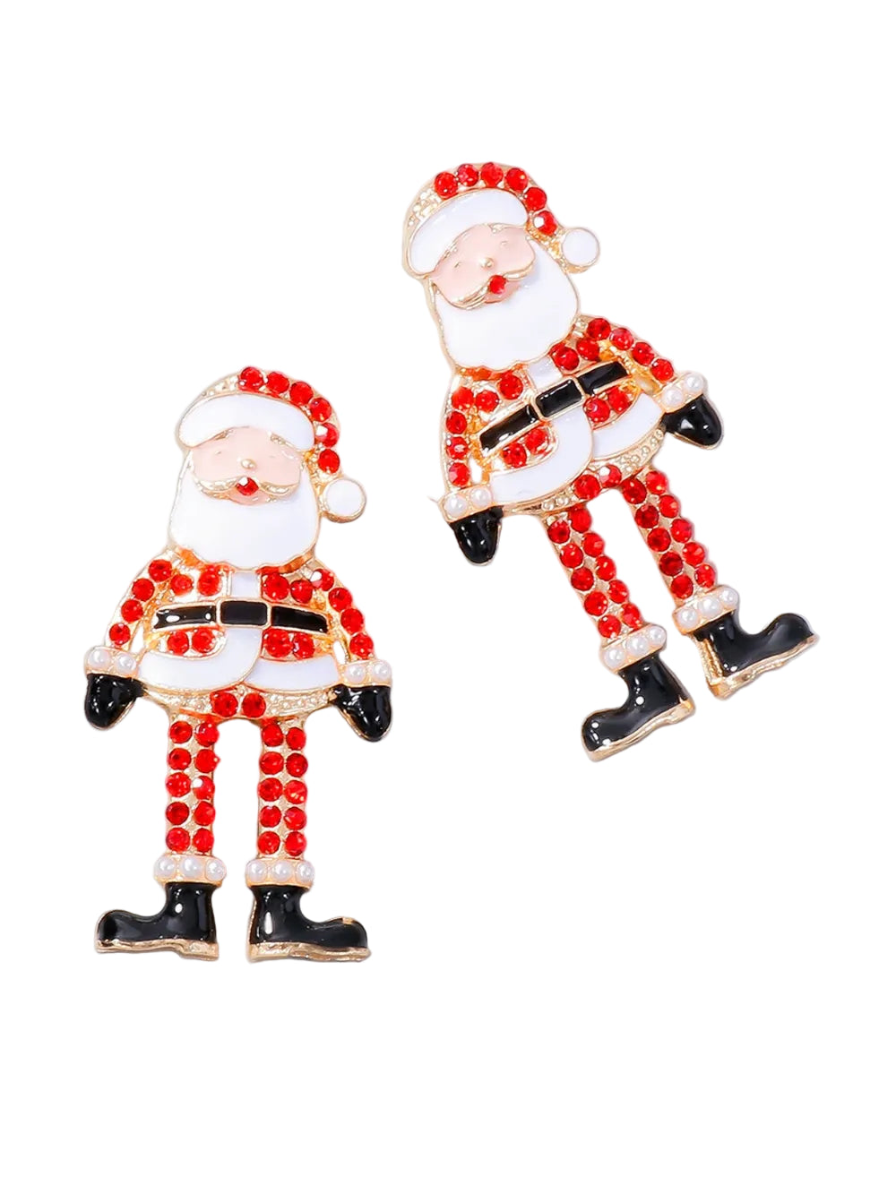 Alloy Rhinestone Santa Earrings