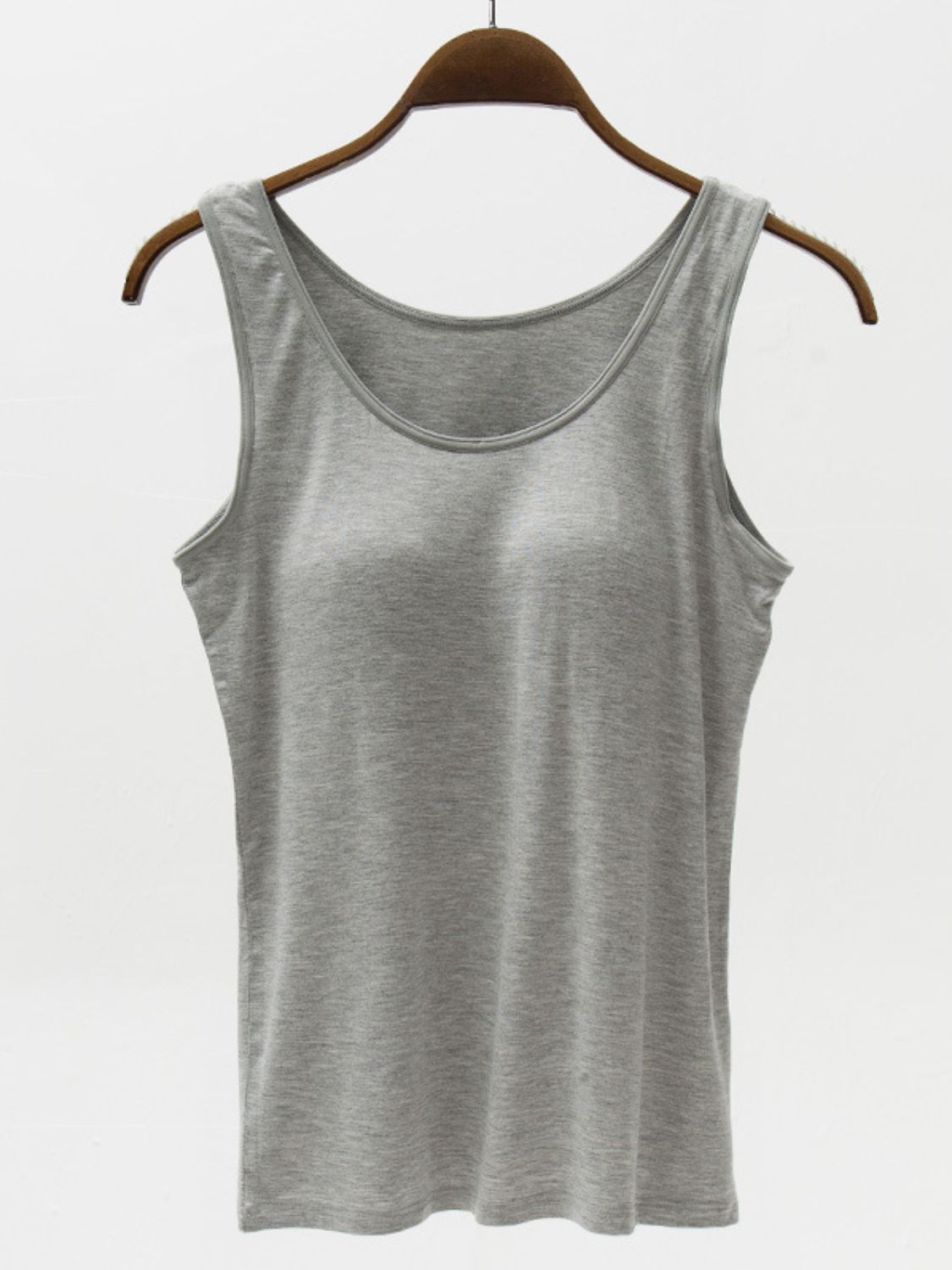 Full Size Wide Strap Model Tank with Bra