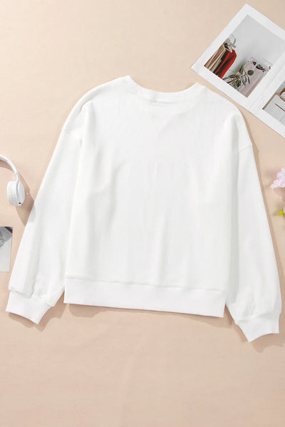 Stylish Bow Print Long Sleeve Sweatshirt with Soft Fabric Feel