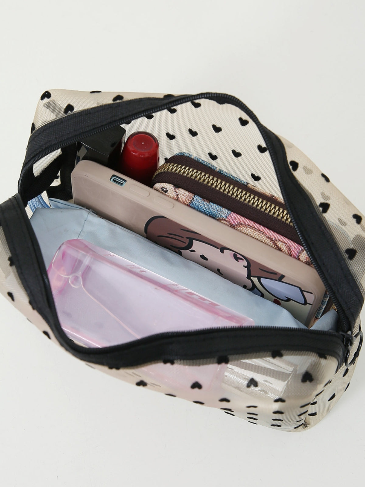 Charming Heart Polyester Travel & Cosmetic Bag Gift Set