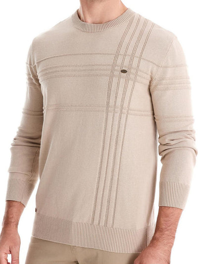 Men's Round Neck Striped Sweater for Stylish Comfort