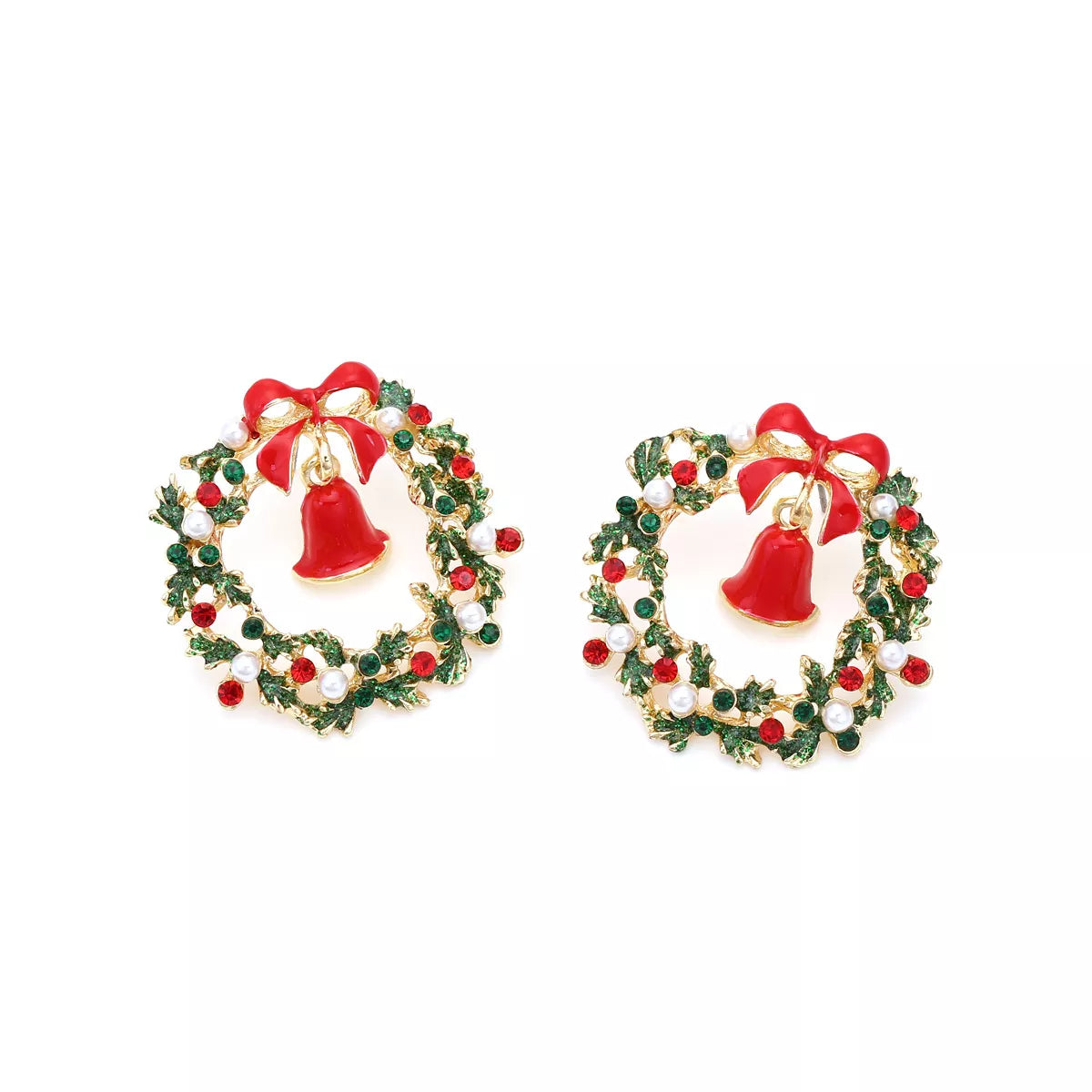 Christmas Wreath Bell Earrings