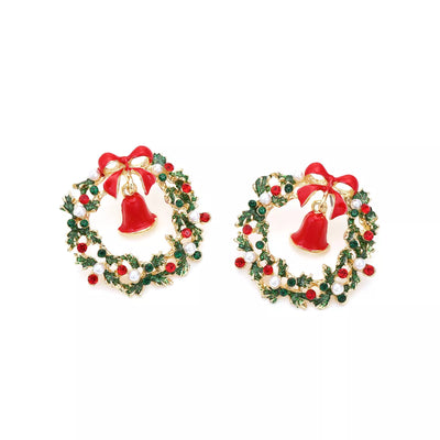 Christmas Wreath Bell Earrings