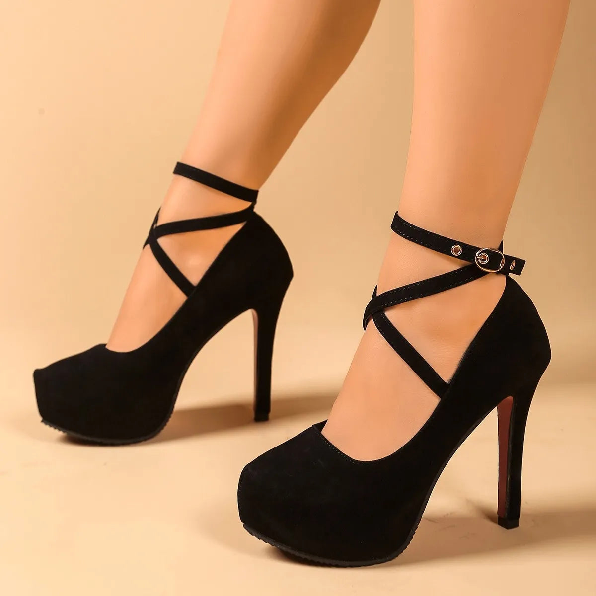 Ankle Strap High Heel Pumps