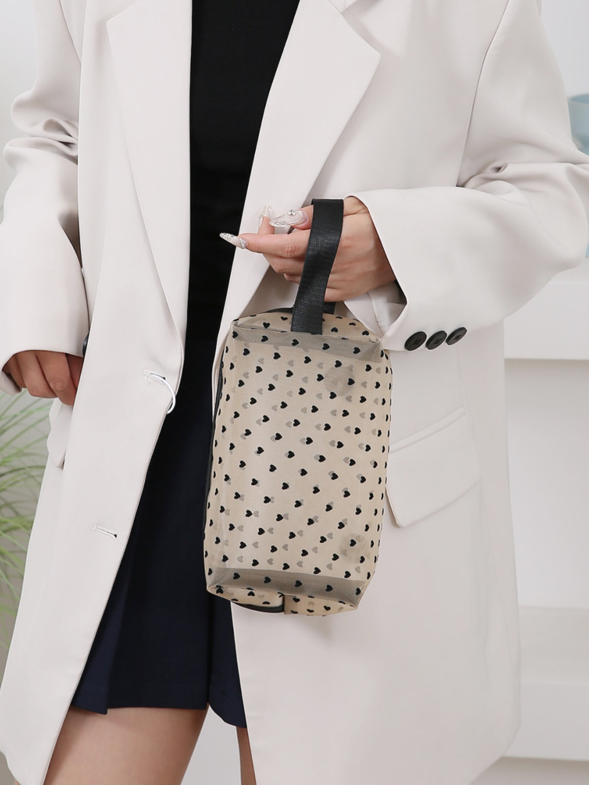 Charming Heart Polyester Travel & Cosmetic Bag Gift Set