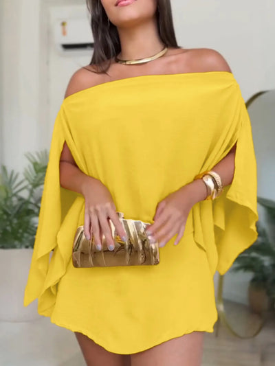 Side Slit Top and Mini Skirt Set