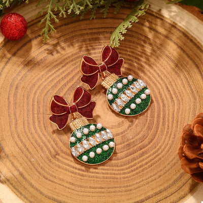 Bowknot Christmas Drop Earrings