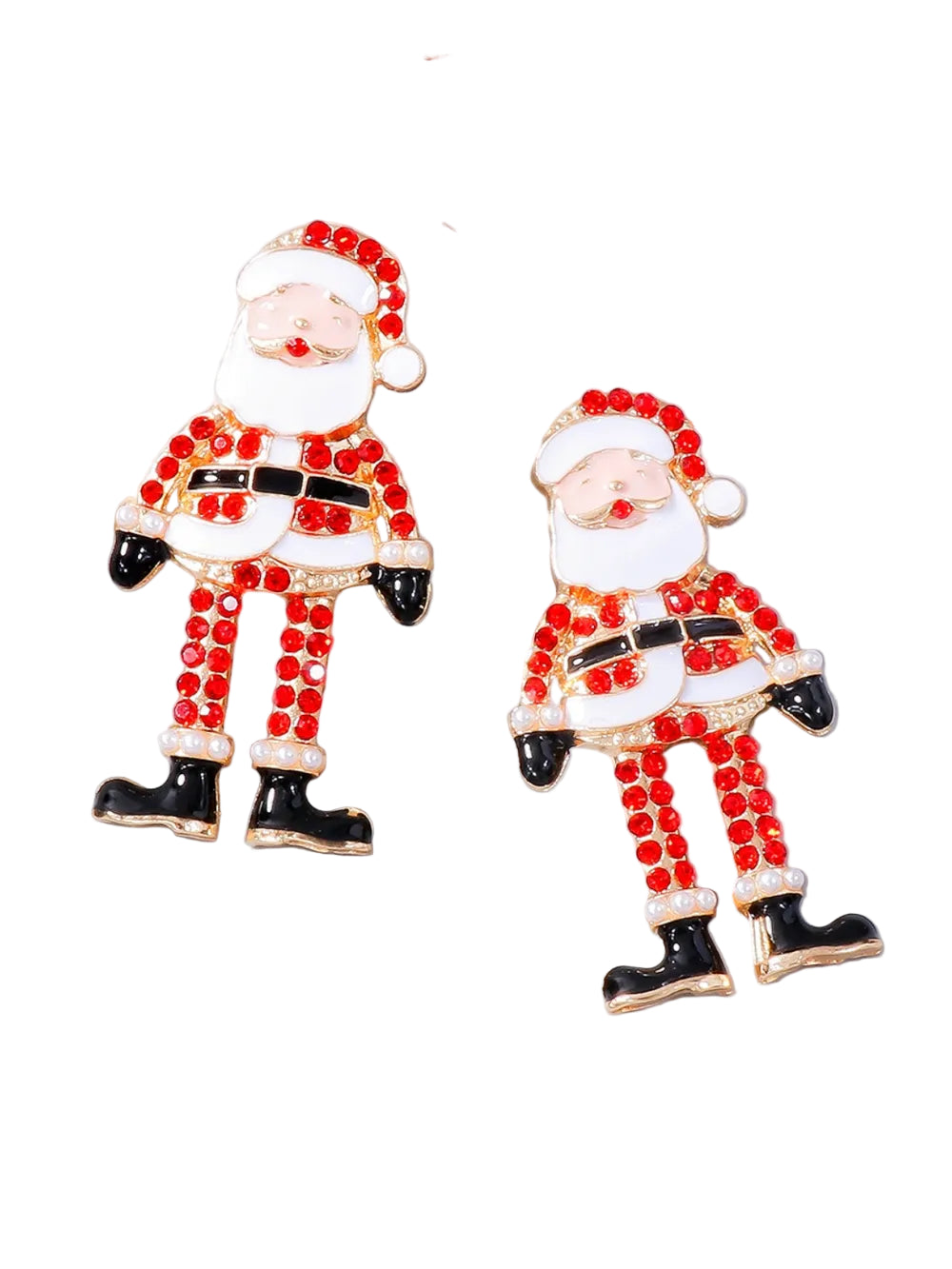 Alloy Rhinestone Santa Earrings
