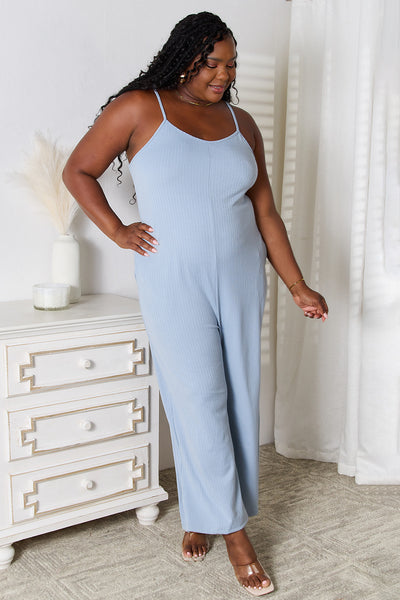 Versatile Spaghetti Strap V-Neck Jumpsuit – Trendy & Comfortable