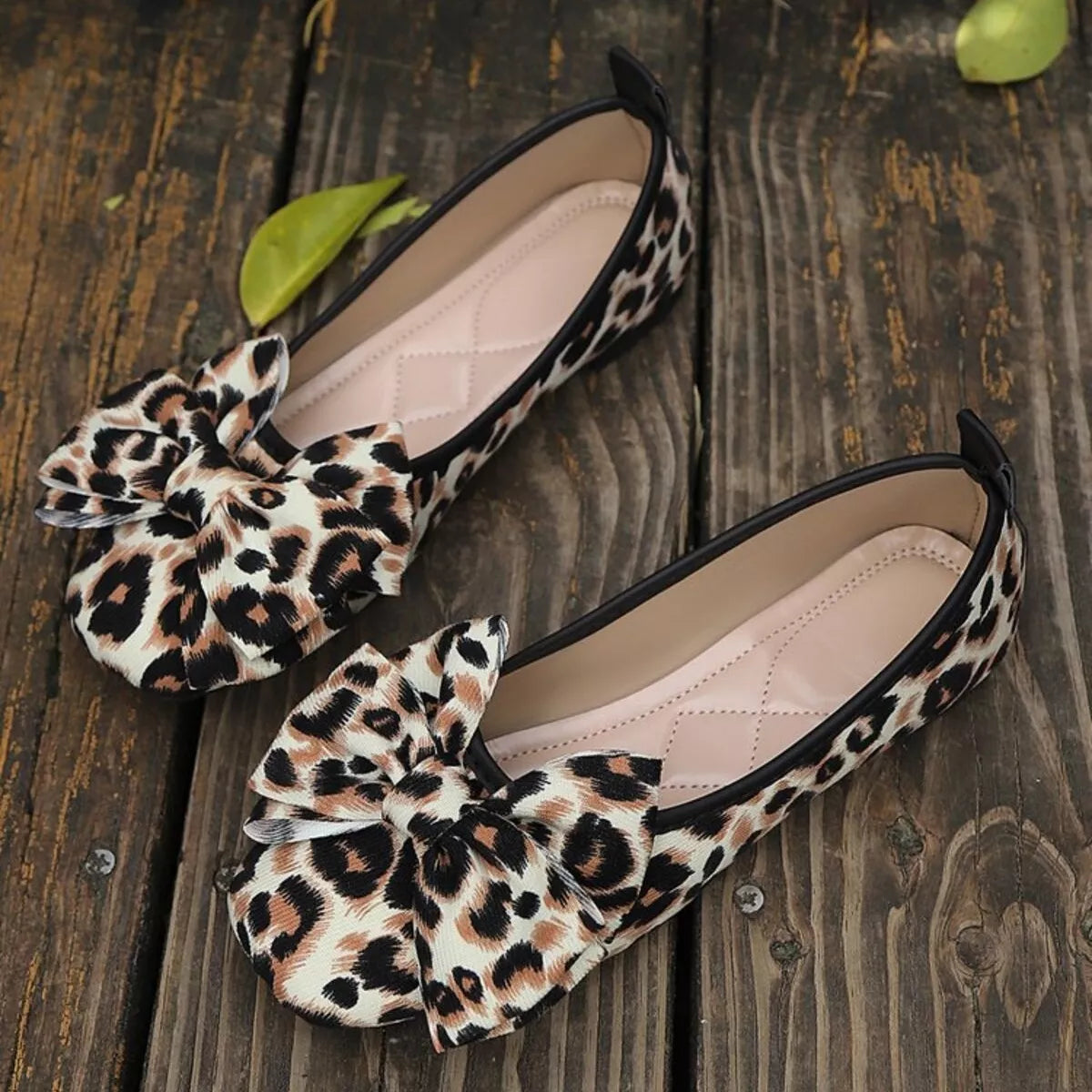 Leopard Bow Slip-Ons