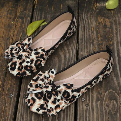 Leopard Bow Slip-Ons