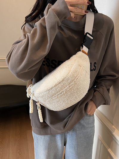 Stylish Sherpa Crossbody Bag with Adjustable Strap