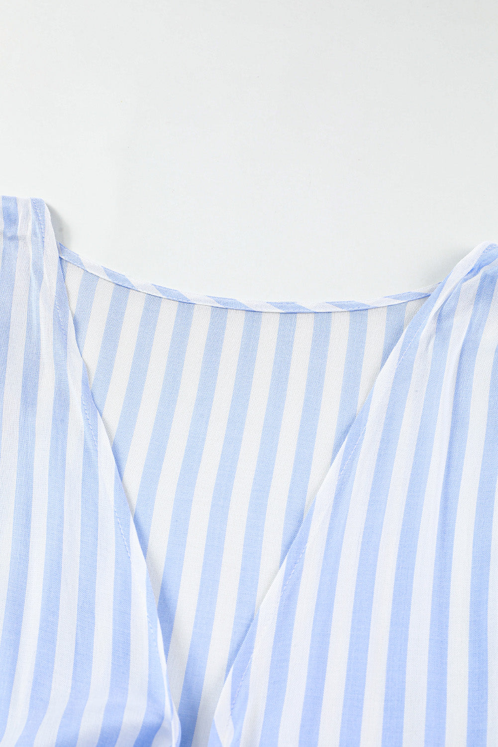 Chic Pink Striped Kimono Sleeve Romper with Bow Detail