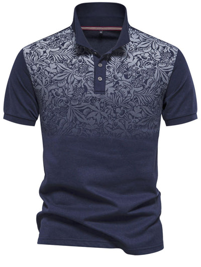 Men's Printed Collared Neck Short Sleeve Polo for Style