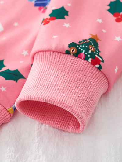 Children's Christmas Print Crew Neck Sweatshirt