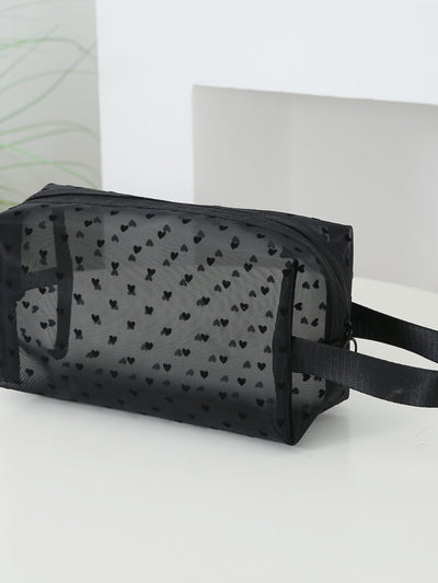 Charming Heart Polyester Travel & Cosmetic Bag Gift Set