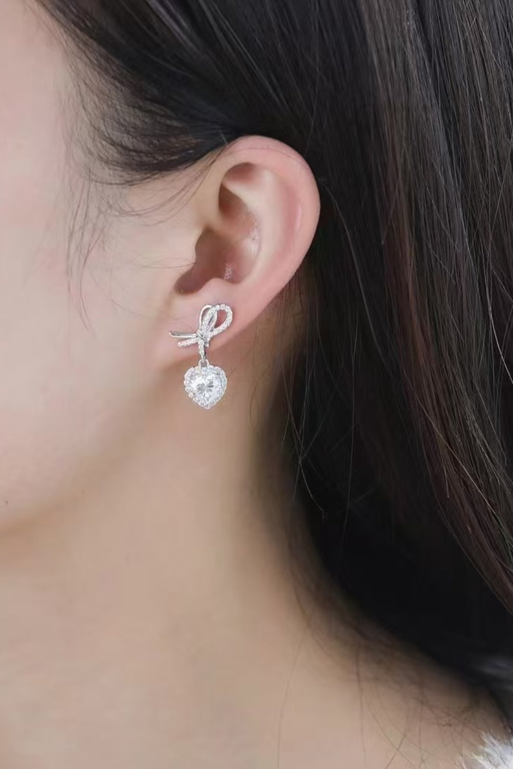 Elegant 2 Carat Moissanite Heart Earrings for Women