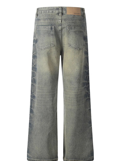 Men's Washed Wide-Leg Jeans