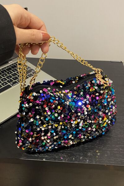 Chic Sequin Removable Strap Shoulder Bag for Glam Style