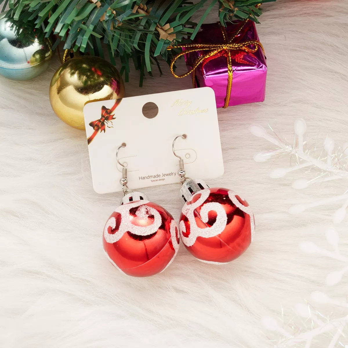 Christmas Ball Drop Earrings
