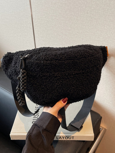 Stylish Sherpa Crossbody Bag with Adjustable Strap