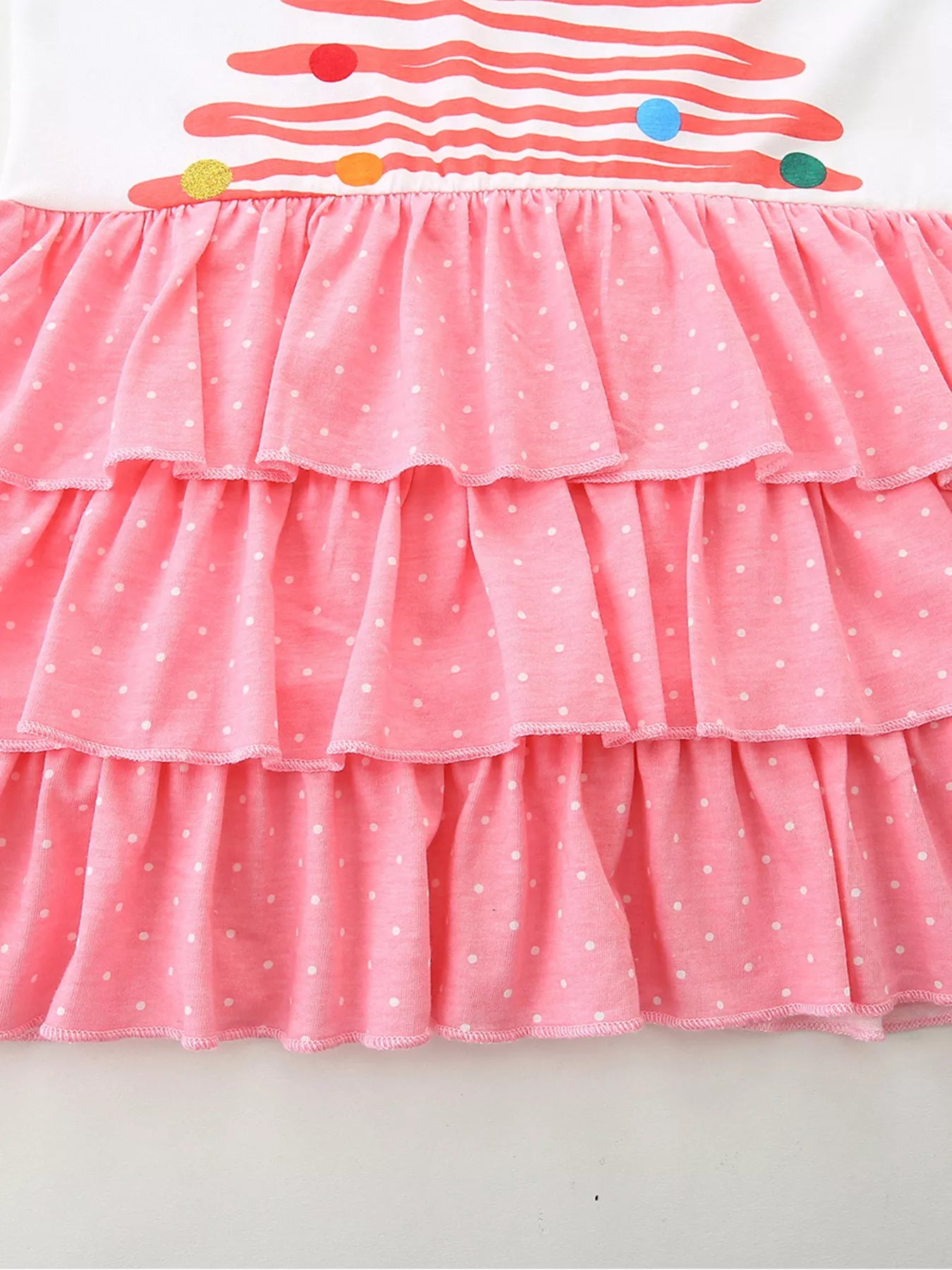 Children's Christmas Tree Ruffle Layered Dress