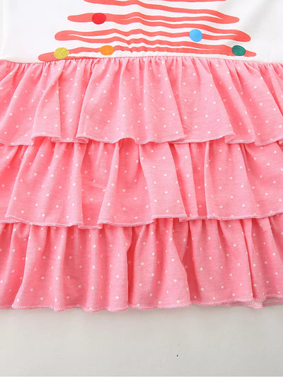 Children's Christmas Tree Ruffle Layered Dress