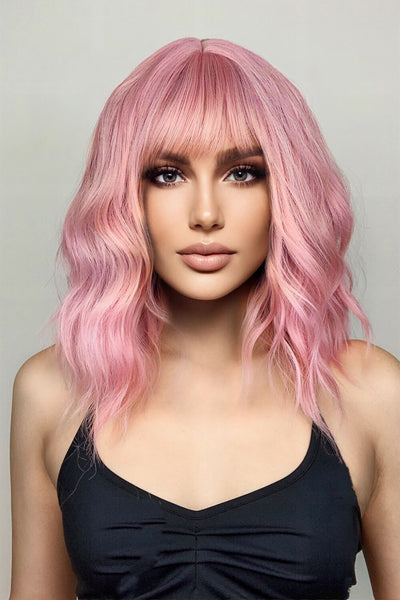 Stylish Bobo Wave 12'' Wig - Soft Pink, Comfortable Fit