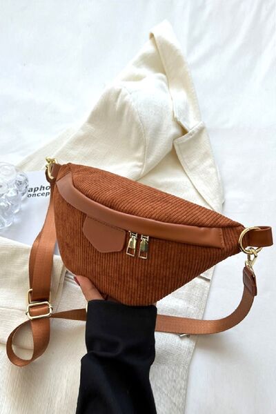 Zenana Corduroy Crossbody Bag with Removable Strap Style